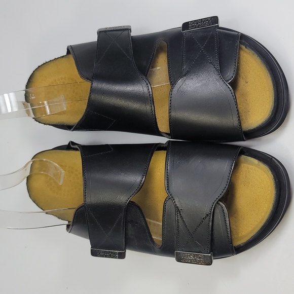 Versace Jeans Couture Flip Flops. Black Leather. Size 43 - Picture 2 of 9